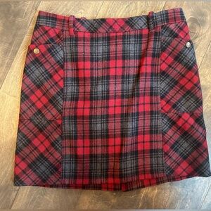 Eddie Bauer Plaid Tartan wool Academia Mini Skirt sz‎ 10